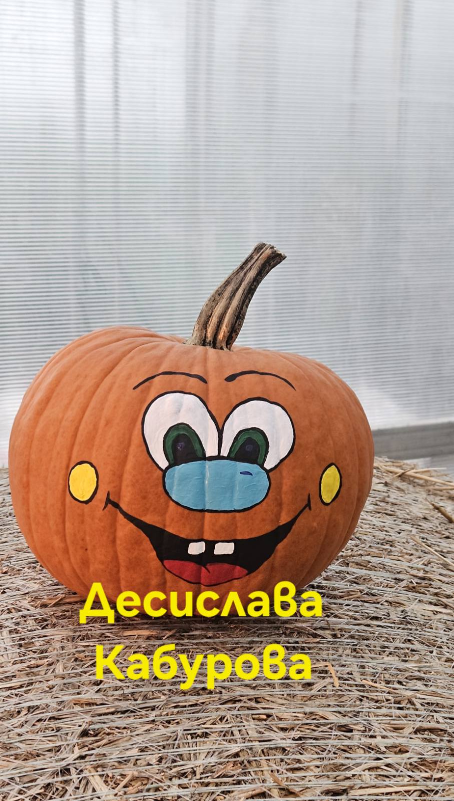 Ръчно рисувана тиква с акрилни бои 11