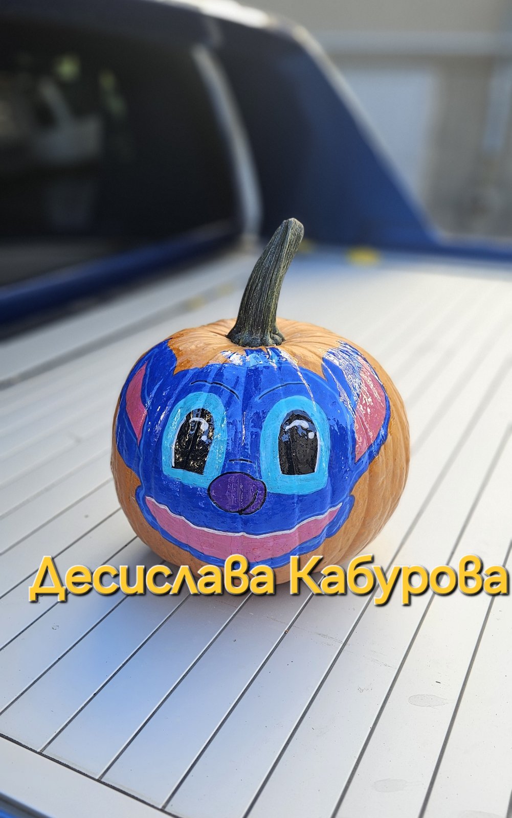 Ръчно рисувана тиква с акрилни бои 16