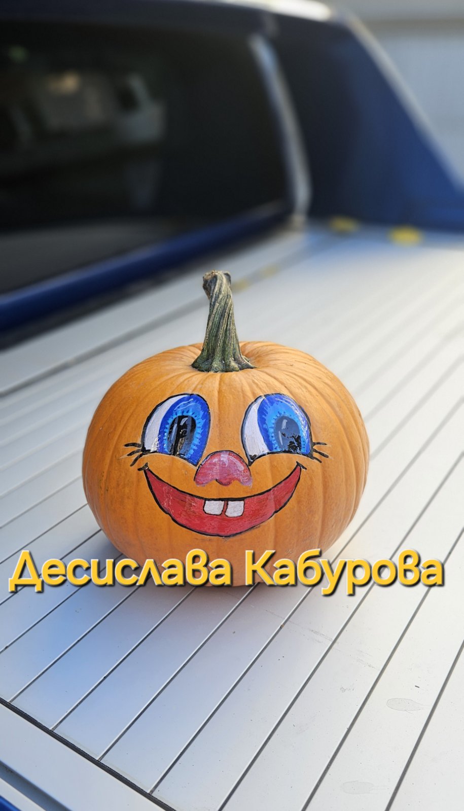 Ръчно рисувана тиква с акрилни бои 17