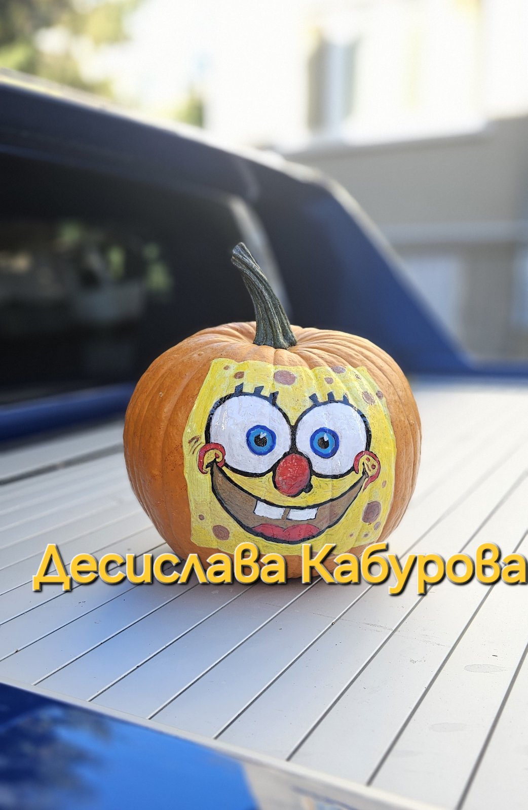 Ръчно рисувана тиква с акрилни бои 20