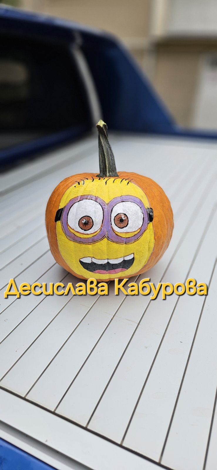 Ръчно рисувана тиква с акрилни бои 21