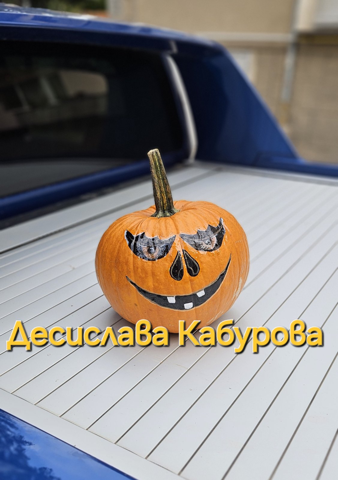Ръчно рисувана тиква с акрилни бои 24