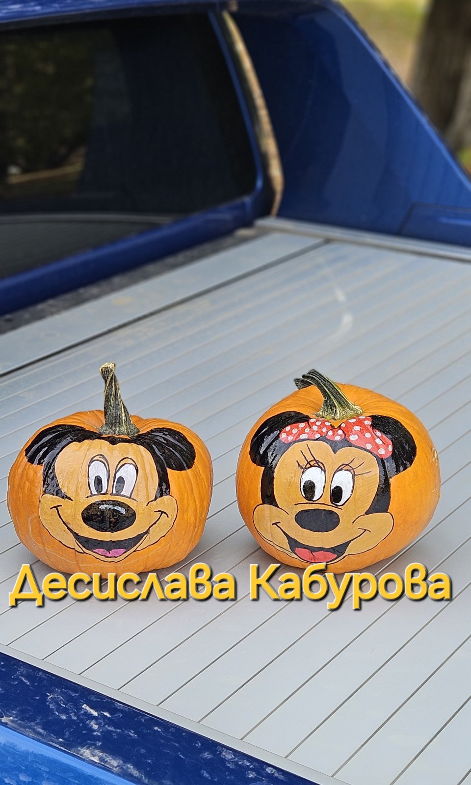 Ръчно рисувана тиква с акрилни бои 27