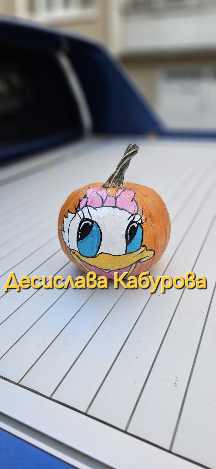 Ръчно рисувана тиква с акрилни бои 47